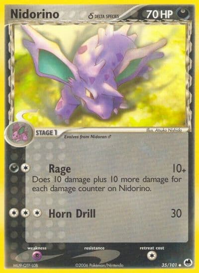 Nidorino (Delta Species) Dragon Frontiers Pokemon card