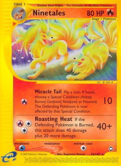 Ninetales Aquapolis Pokemon card