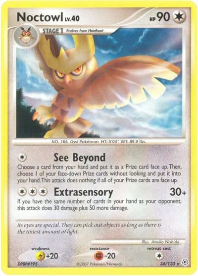 Noctowl Diamond and Pearl Pokemon card