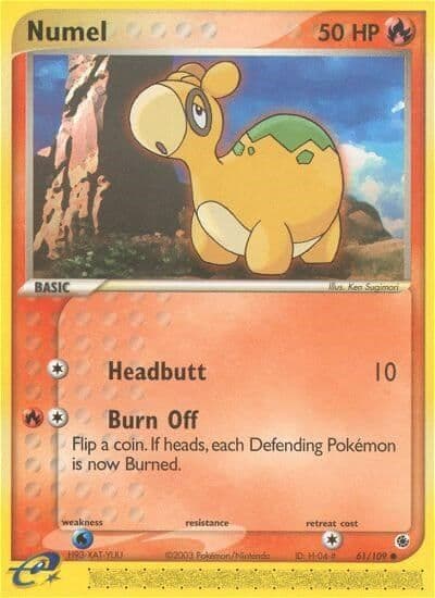 Numel Ruby and Sapphire Pokemon card