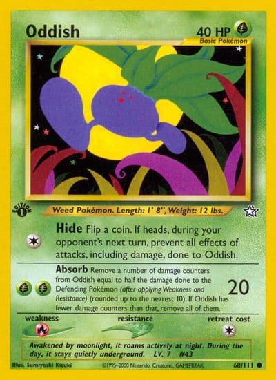 Oddish Neo Genesis Pokemon card