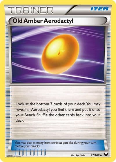 Old Amber Aerodactyl Dark Explorers Pokemon card
