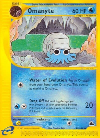 Omanyte Skyridge Pokemon card