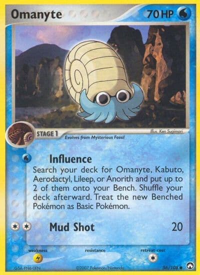 Omanyte Power Keepers Pokemon card