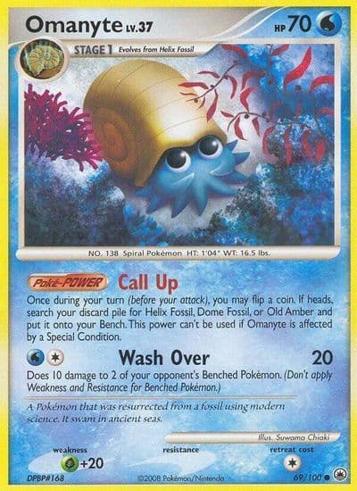 Omanyte Majestic Dawn Pokemon card