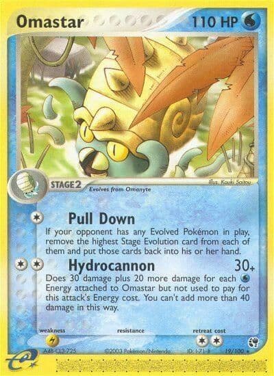 Omastar Sandstorm Pokemon card