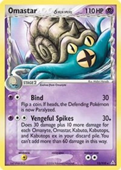 Omastar (Delta Species) Holon Phantoms Pokemon card