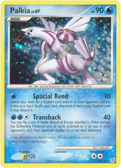 Palkia Diamond and Pearl Pokemon card