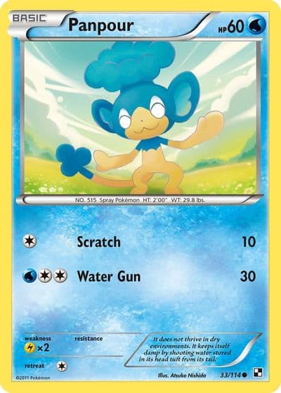 Panpour Black and White Pokemon card