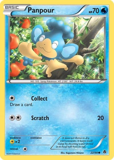 Panpour Emerging Powers Pokemon card
