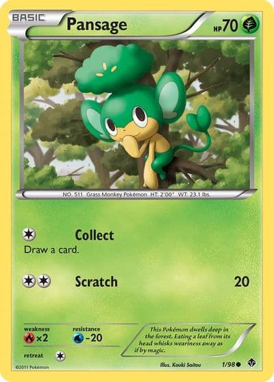 Pansage Emerging Powers Pokemon card