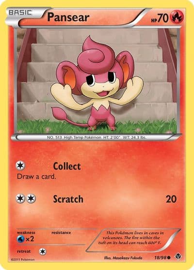 Pansear Emerging Powers Pokemon card