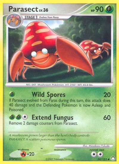 Parasect Mysterious Treasures Pokemon card