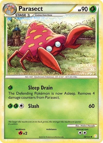 Parasect HeartGold SoulSilver Pokemon card