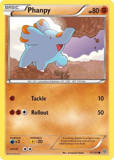 Phanpy Plasma Storm Pokemon card