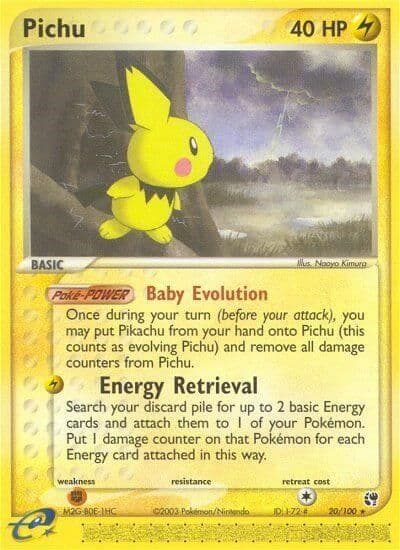 Pichu Sandstorm Pokemon card