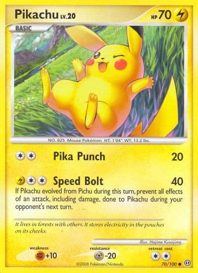 Pikachu Stormfront Pokemon card
