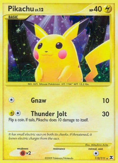 Pikachu Rising Rivals Pokemon card