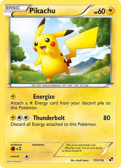 Pikachu Black and White Pokemon card