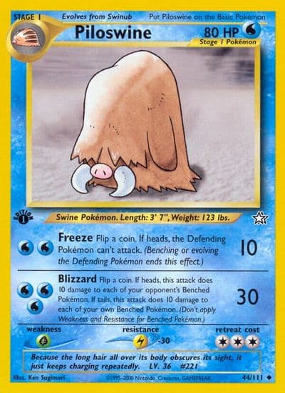 Piloswine Neo Genesis Pokemon card