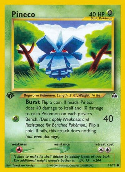 Pineco Neo Discovery Pokemon card