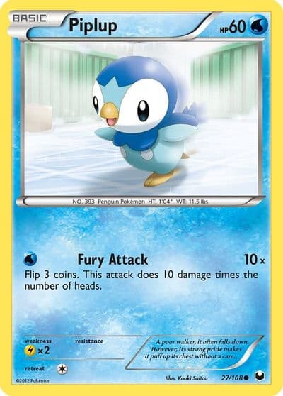 Piplup Dark Explorers Pokemon card
