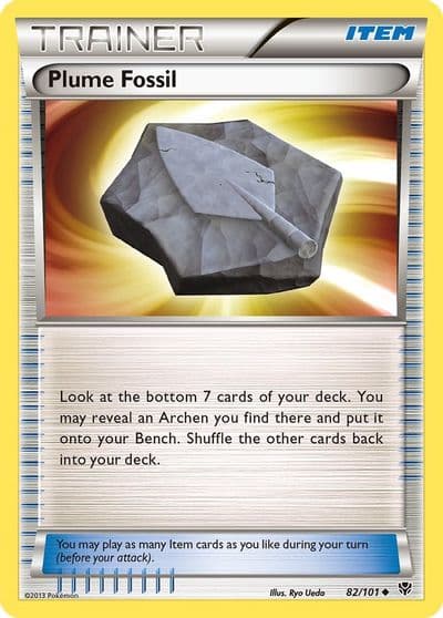 Plume Fossil Plasma Blast Pokemon card