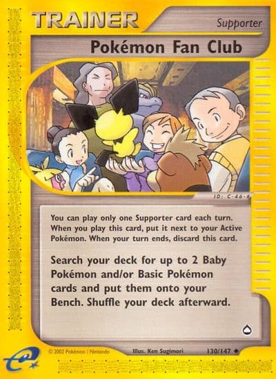 Pokemon Fan Club Aquapolis Pokemon card