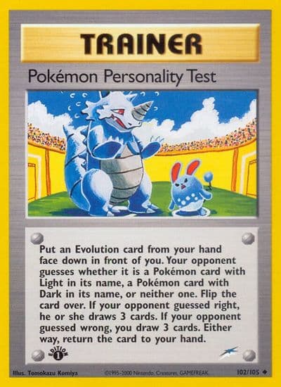 Pokemon Personality Test Neo Destiny Pokemon card