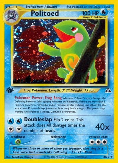 Politoed (8) Neo Discovery Pokemon card