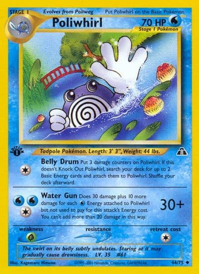 Poliwhirl Neo Discovery Pokemon card
