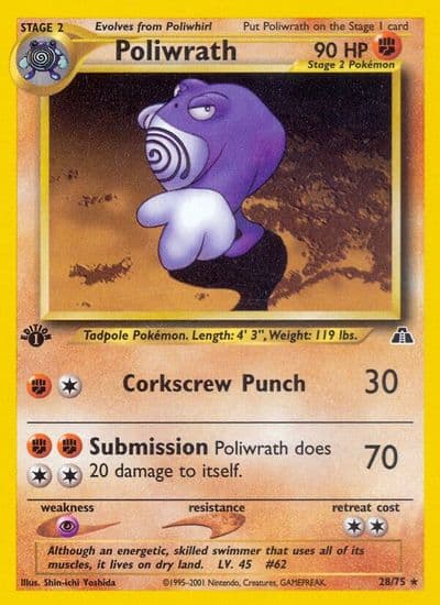 Poliwrath (28) Neo Discovery Pokemon card