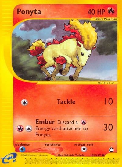 Ponyta Aquapolis Pokemon card