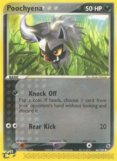 Poochyena Ruby and Sapphire Pokemon card