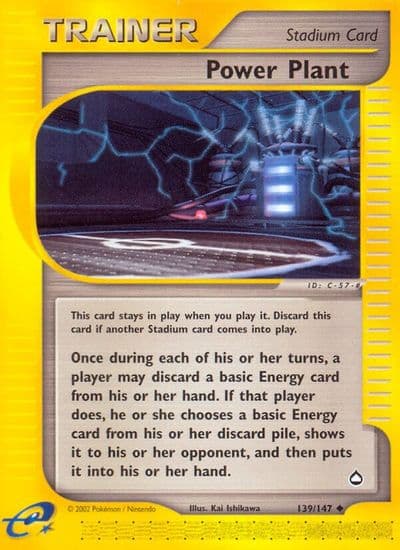 Power Plant Aquapolis Pokemon card