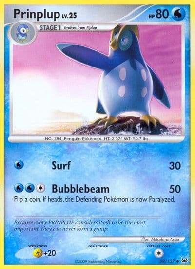 Prinplup Platinum Pokemon card