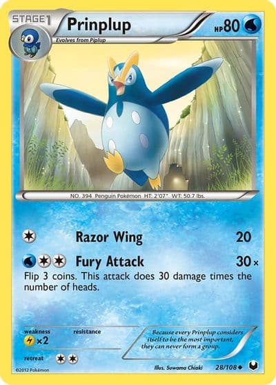 Prinplup Dark Explorers Pokemon card