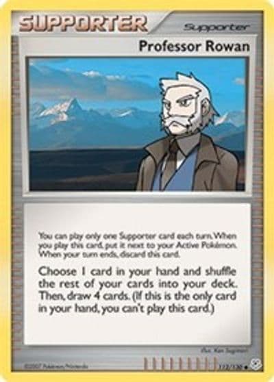Professor Rowan Diamond and Pearl Pokemon card