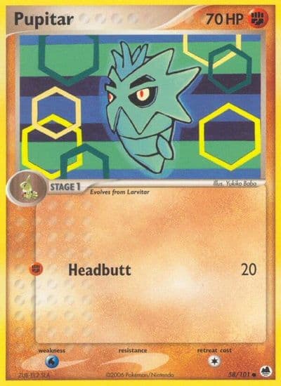 Pupitar Dragon Frontiers Pokemon card