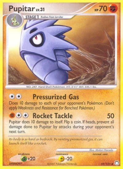 Pupitar Mysterious Treasures Pokemon card