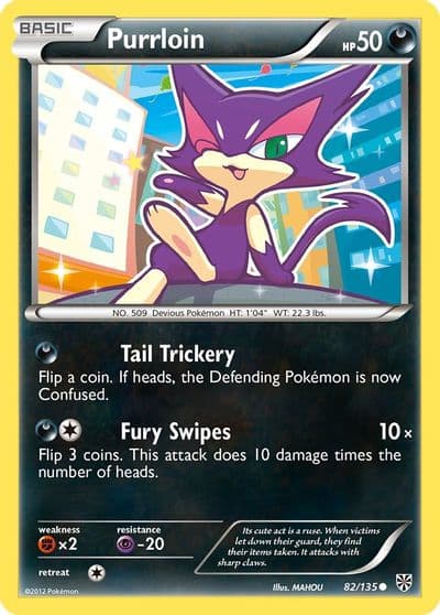 Purrloin (82) Plasma Storm Pokemon card