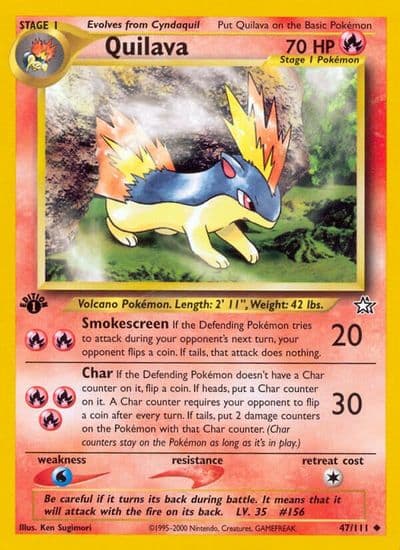 Quilava (47) Neo Genesis Pokemon card