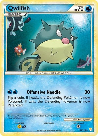 Qwilfish HeartGold SoulSilver Pokemon card