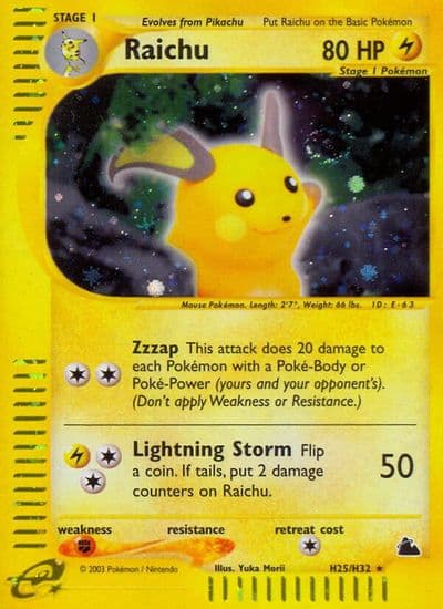 Raichu (H25) Skyridge Pokemon card