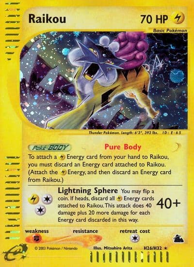Raikou (H26) Skyridge Pokemon card