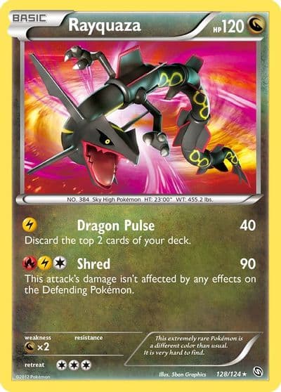 Rayquaza Dragons Exalted Pokemon card
