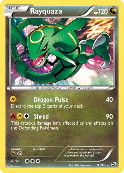 Rayquaza Legendary Treasures Pokemon card