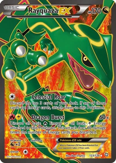 Rayquaza EX (123 Full Art) Dragons Exalted Pokemon card