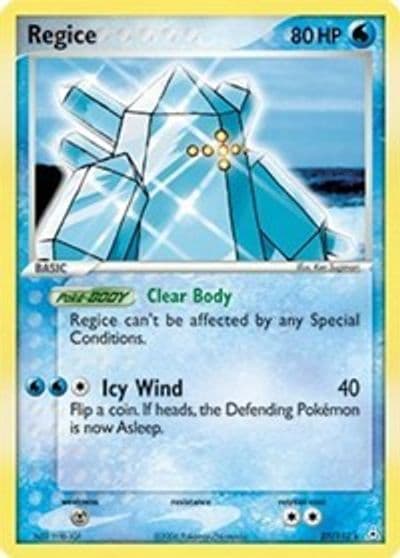 Regice Holon Phantoms Pokemon card