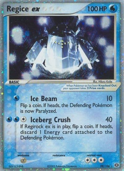 Regice ex Emerald Pokemon card